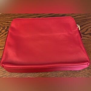 India Hicks The Insider Pouch Red Leather Clutch